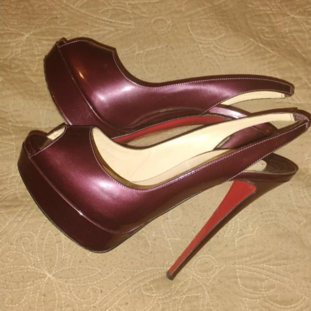 Christian Louboutins plum slingback 39.5